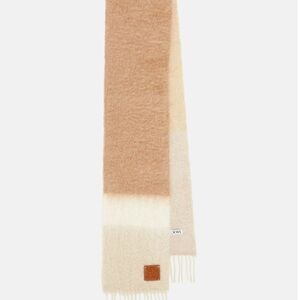 Loewe Multitone Wool Scarf in Tan and Cream